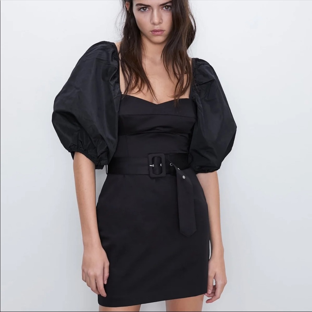 Zara balloon sleeve mini dress